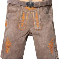 Overig Heren Lederhose Kort Gaudi Oranje (Runderleer) -Kostuum Wereld Winkel heren lederhose kort gaudi oranje runderleer product