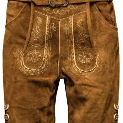 Overig Heren Lederhose Kort Lichtbruin Met Riem (Rund)