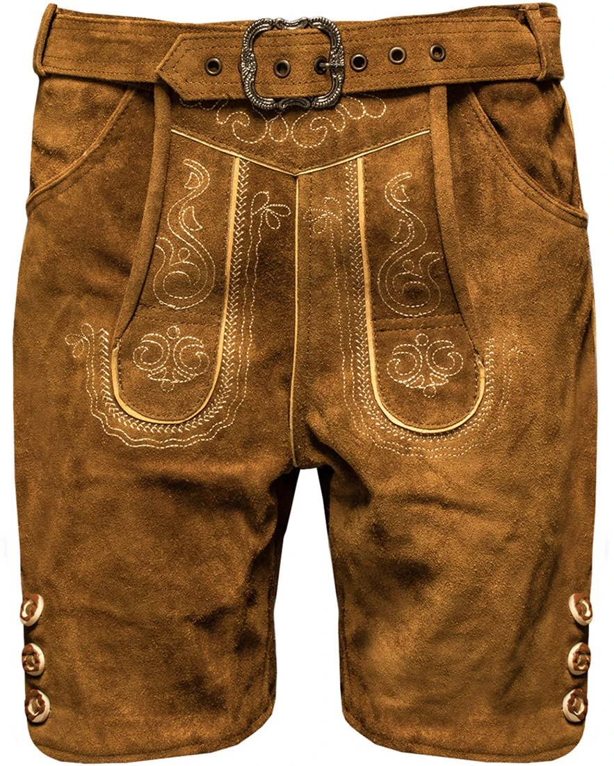 Overig Heren Lederhose Kort Lichtbruin Met Riem (Rund) 3 Overig Heren Lederhose Kort Lichtbruin Met Riem (Rund)