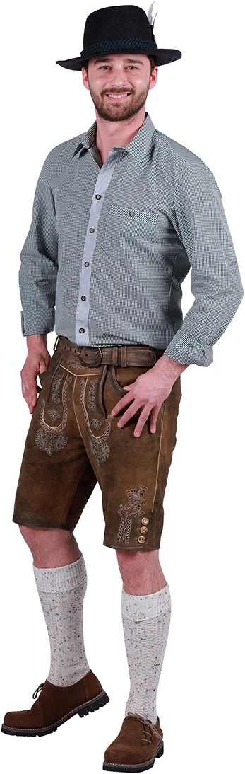 Overig Heren Lederhose Kort Middelbruin Met Riem (geitenleer) 4 Overig Heren Lederhose Kort Middelbruin Met Riem (geitenleer) - Afbeelding 2