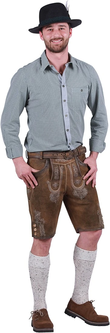 Overig Heren Lederhose Kort Middelbruin Met Riem (geitenleer) 5 Overig Heren Lederhose Kort Middelbruin Met Riem (geitenleer) - Afbeelding 3