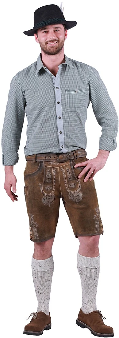 Overig Heren Lederhose Kort Middelbruin Met Riem (geitenleer) 3 Overig Heren Lederhose Kort Middelbruin Met Riem (geitenleer)