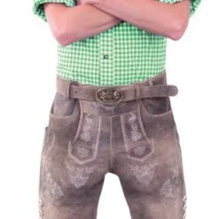 Overig Heren Lederhose Kort Runderleer Antiek Bruin