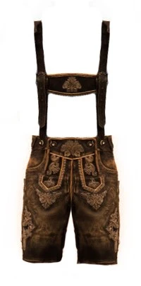 Overig Heren Lederhose Kort Smokey Bruin (Wildleer)