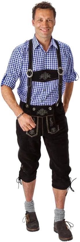 Overig Heren Lederhose Lang Luxe Zwart (rundleer) 3 Overig Heren Lederhose Lang Luxe Zwart (rundleer)