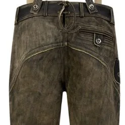 Overig Heren Lederhose Luxe Vintage Antiek Bruin (rundleer) -Kostuum Wereld Winkel heren lederhose luxe vintage antiek bruin rundleer achterkant