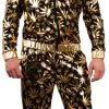 Overig Heren Trainingspak Wiet Cannabis Zwart-Goud -Kostuum Wereld Winkel heren trainingspak wiet cannabis zwart goud