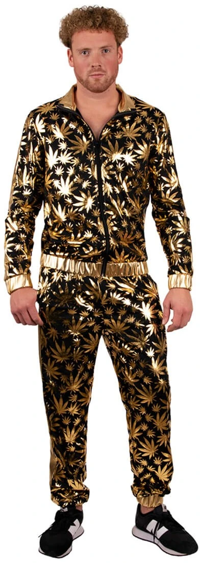 Overig Heren Trainingspak Wiet Cannabis Zwart-Goud 3 Overig Heren Trainingspak Wiet Cannabis Zwart-Goud