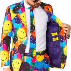 Herenkostuum OppoSuits Smiley ™ Drip 12 Herenkostuum OppoSuits Smiley ™ Drip -Kostuum Wereld Winkel herenkostuum opposuits smiley drip colbert binnenkant