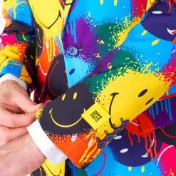 Herenkostuum OppoSuits Smiley ™ Drip 13 Herenkostuum OppoSuits Smiley ™ Drip -Kostuum Wereld Winkel herenkostuum opposuits smiley drip detail