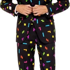 Herenkostuum OppoSuits Tetris™ -Kostuum Wereld Winkel herenkostuum opposuits tetris voorkant
