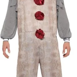 Overig Herenkostuum Scary Vintage Clown Grijs-Rood