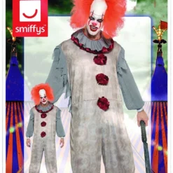 Overig Herenkostuum Scary Vintage Clown Grijs-Rood -Kostuum Wereld Winkel herenkostuum scary vintage clown grijs rood verpakking