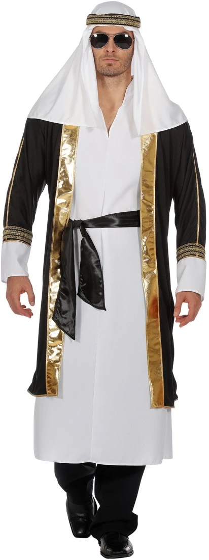 Overig Herenkostuum Sjeik Zwart-Wit 3 Overig Herenkostuum Sjeik Zwart-Wit