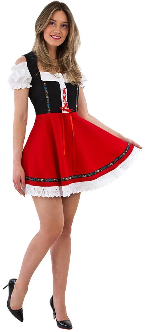 Overig Jurkje Sexy Dirndl Rood-Zwart Luxe 5 Overig Jurkje Sexy Dirndl Rood-Zwart Luxe - Afbeelding 3