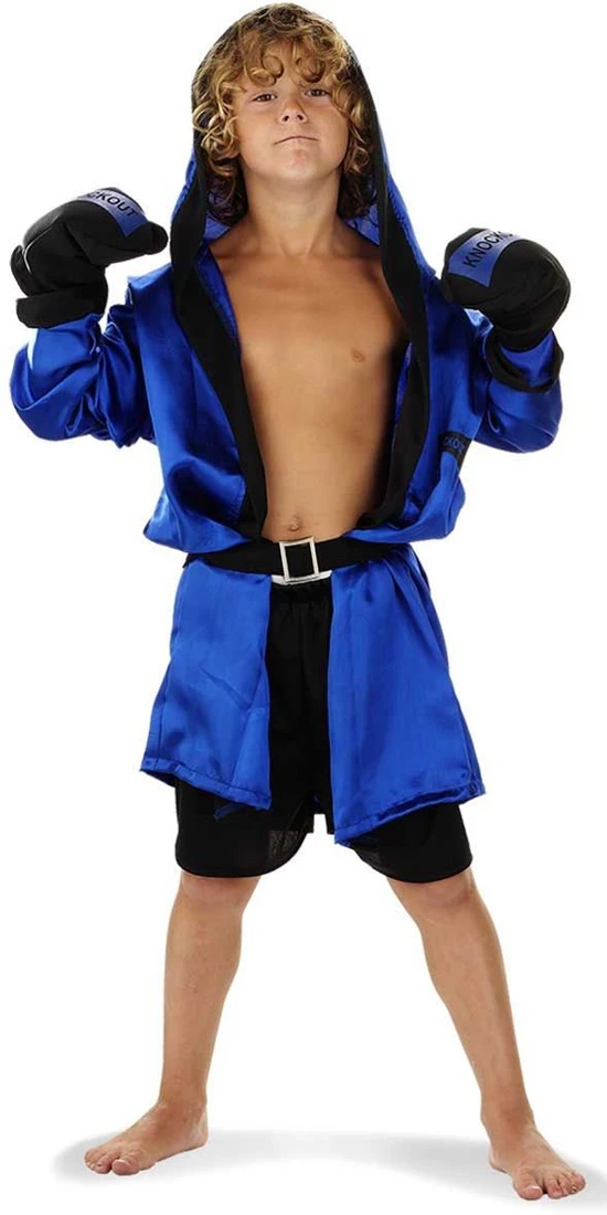 Overig Kinderkostuum Bokser Blauw-Zwart 3 Overig Kinderkostuum Bokser Blauw-Zwart