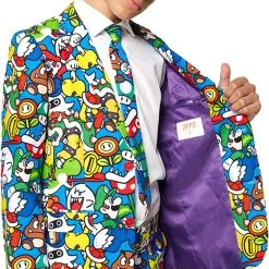 Kinderkostuum OppoSuits Super Mario ™ -Kostuum Wereld Winkel kinderkostuum opposuits super mario binnenkant colbert