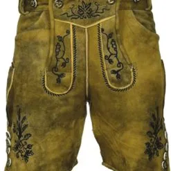 Overig Lederhose Geitenleer Kort Florian Met Riem + Bretels