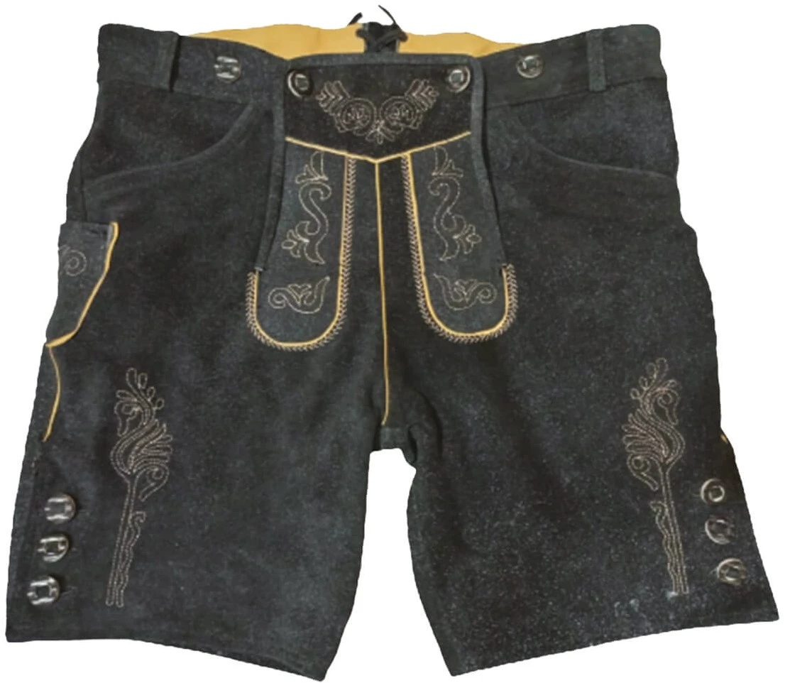 Overig Lederhose Kort Antraciet Met Riem + Bretels (Rund) 3 Overig Lederhose Kort Antraciet Met Riem + Bretels (Rund)