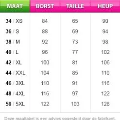 Overig Dameskostuum Sneeuwwitje Lang -Kostuum Wereld Winkel maattabel 17