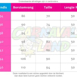 Overig Dirndl Zwart-Rood 50cm 3dlg. (100% Katoen) -Kostuum Wereld Winkel maattabel 200210 h 2495 t 2105 tm t 2120
