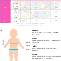 Overig Minnie Mouse Pakje Baby -Kostuum Wereld Winkel maattabel 9009 11