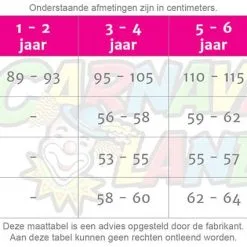 Overig Jurk IJsprinses Voor Meisjes (2020) 5 Overig Jurk IJsprinses Voor Meisjes (2020) -Kostuum Wereld Winkel maattabel 9888 10