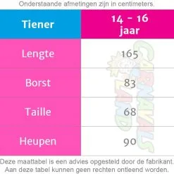 Overig La Casa De Papel Kostuum Kind 9 Overig La Casa De Papel Kostuum Kind -Kostuum Wereld Winkel maattabel 9888 25