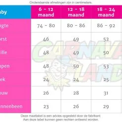 Overig Batman Pak Baby -Kostuum Wereld Winkel maattabel baby 9250 2