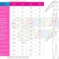 Carnavalsland Pakket Squid Game - Kinderkostuum En Masker Driehoek -Kostuum Wereld Winkel maattabel squid game kinderkostuum 200444 3