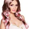 Overig Ombre Pruik Bruin-Roze