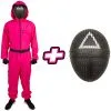 Carnavalsland Pakket Squid Game - Dames Kostuum En Masker Driehoek