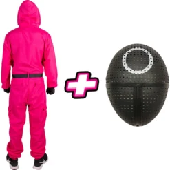 Carnavalsland Pakket Squid Game - Kinderkostuum En Masker Cirkel -Kostuum Wereld Winkel pakket squid game kinderkostuum en masker cirkel achterkant