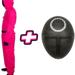 Kostuum Wereld Winkel -Kostuum Wereld Winkel pakket squid game kostuum en masker cirkel zijkant