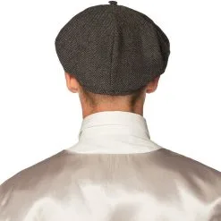 Overig Peaky Blinders Pet Grijs -Kostuum Wereld Winkel peaky blinders pet grijs voorbeeld achterkant