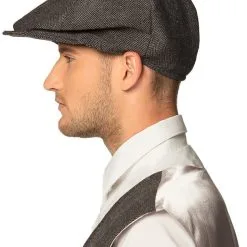 Overig Peaky Blinders Pet Grijs -Kostuum Wereld Winkel peaky blinders pet grijs voorbeeld zijkant