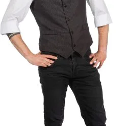 Overig Peaky Blinders Vest Bruin-Zwart Met Pet - Jaren 20