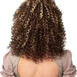 Overig Pruik Krullen Mel B Bruin-Blond -Kostuum Wereld Winkel pruik krullen mel b bruin blond achterkant