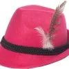 Overig Tiroler Dameshoedje Pink Met Veer 1 Overig Tiroler Dameshoedje Pink Met Veer -Kostuum Wereld Winkel tiroler dameshoedje pink met veer