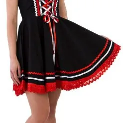 Overig Tiroler Dirndl Rood-Zwart 50cm 2dlg. (100% Katoen)