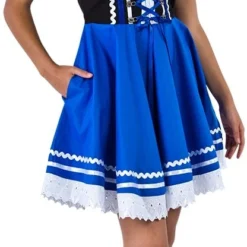 Overig Tiroler Dirndl Zwart-Blauw 50cm 2dlg. (100% Katoen) -Kostuum Wereld Winkel tiroler dirndl zwart blauw 50cm 2dlg 100 katoen 3