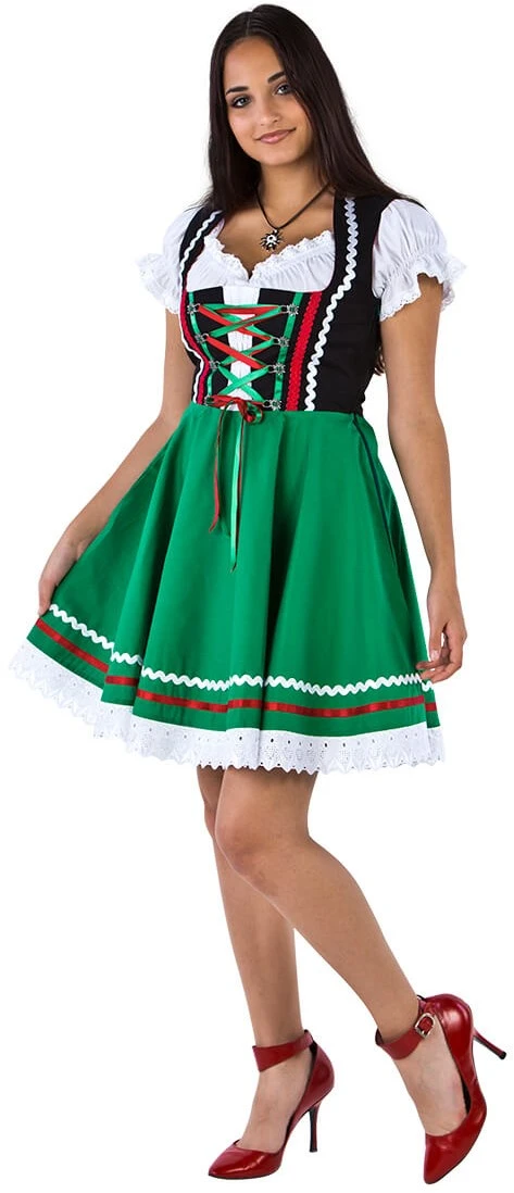 Overig Tiroler Dirndl Zwart-Groen 50cm 2dlg. (100% Katoen) 5 Overig Tiroler Dirndl Zwart-Groen 50cm 2dlg. (100% Katoen) - Afbeelding 3