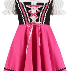 Overig Tiroler Dirndl Zwart-Pink 50cm 2dlg. (100% Katoen) -Kostuum Wereld Winkel tiroler dirndl zwart pink 50cm 2dlg 100 katoen product