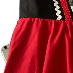 Overig Tiroler Dirndl Zwart-Rood 50cm 2dlg. (100% Katoen) -Kostuum Wereld Winkel tiroler dirndl zwart rood 50cm 2dlg 100 katoen detail zak