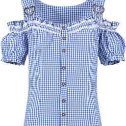 Overig Tiroler Miederblouse Blauw-Wit Luxe
