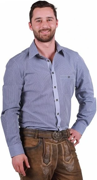 Overig Tiroler Overhemd Markus Blauw-Wit 3 Overig Tiroler Overhemd Markus Blauw-Wit