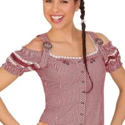 Overig Trachten Blouse Britt-Maren Wijnrood Luxe -Kostuum Wereld Winkel trachten blouse britt maren wijnrood luxe 3