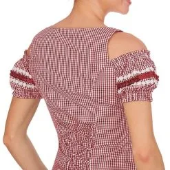 Overig Trachten Blouse Britt-Maren Wijnrood Luxe -Kostuum Wereld Winkel trachten blouse britt maren wijnrood luxe close up achterkant