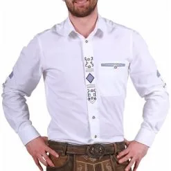 Overig Trachtenhemd Julian Luxe Wit-Blauw